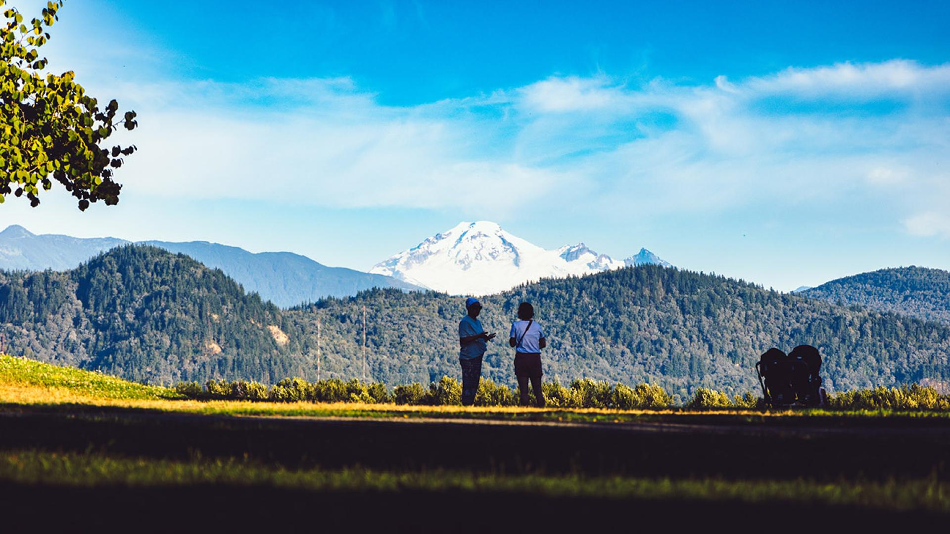 Mountain view as seen from Fraser River Heritage Park