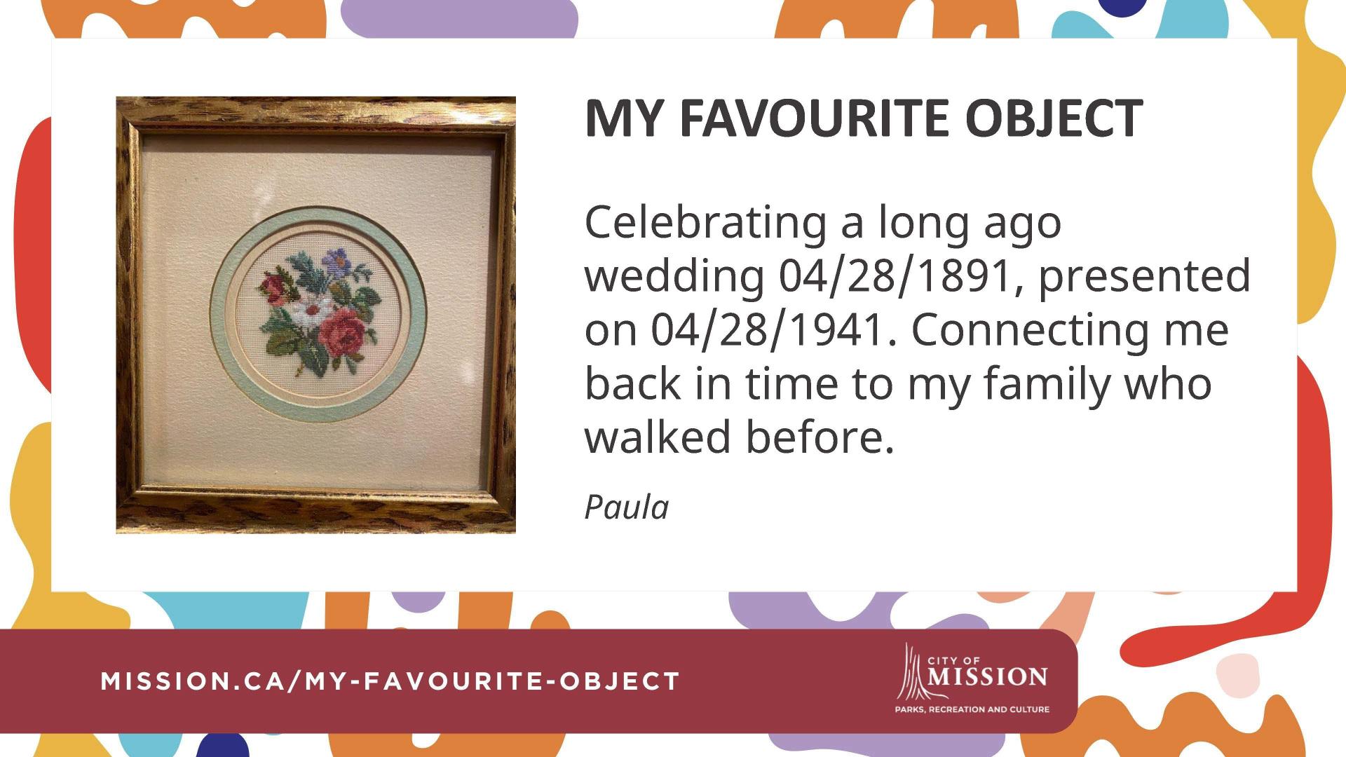 My Favourite Object - 1891 Family Wedding Memento