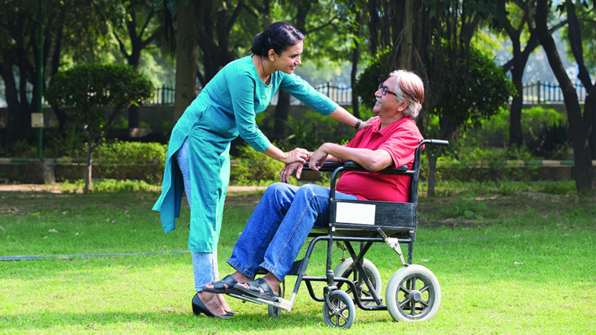 A couple enjoying a park