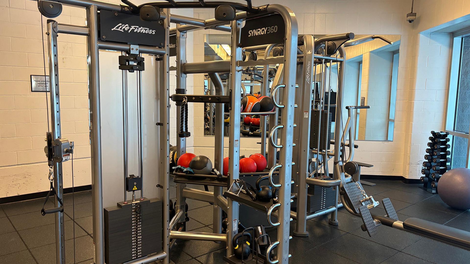 workout equipment in workout room at leisure centre