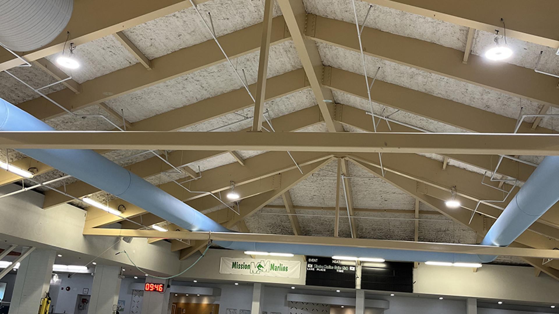Emptied main pool during facility's lighting replacement maintenance repairs