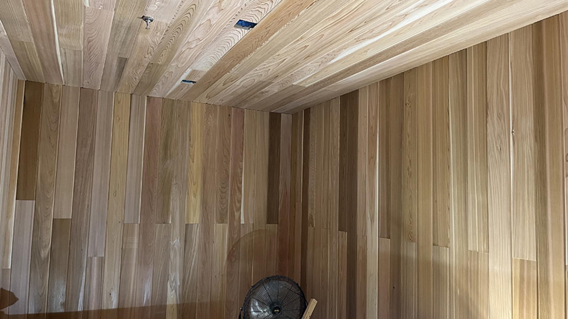 New leisure centre renovated sauna room.
