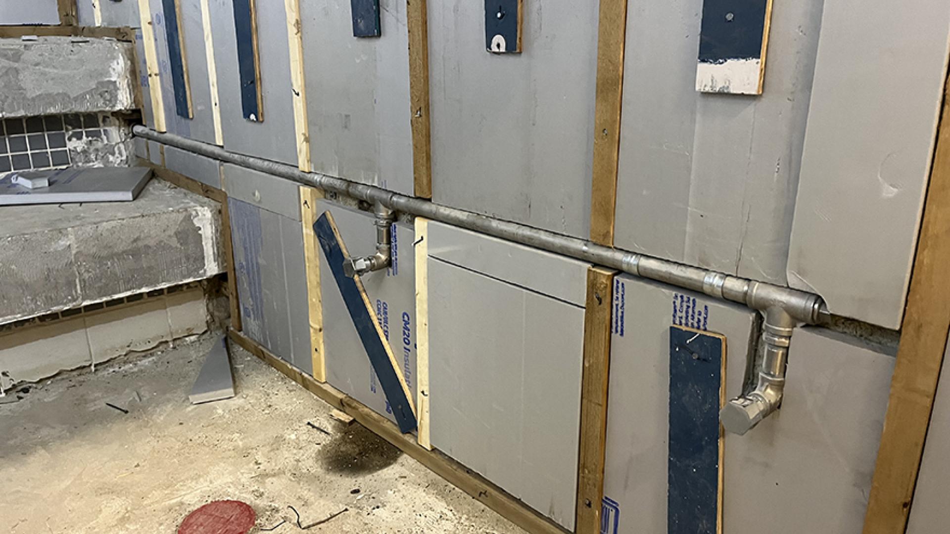 New steam room plumbing renovation