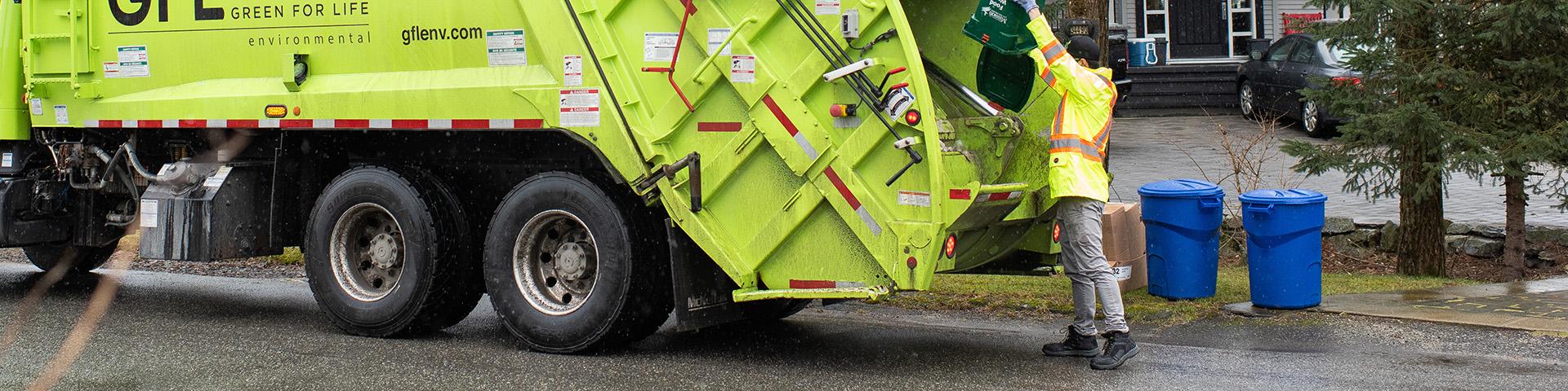 Curbside collection service on a local road in Mission.