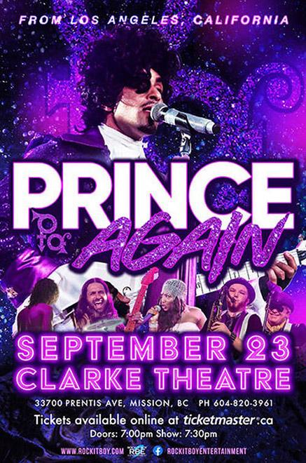 Concert poster advertisement for Prince Again Show