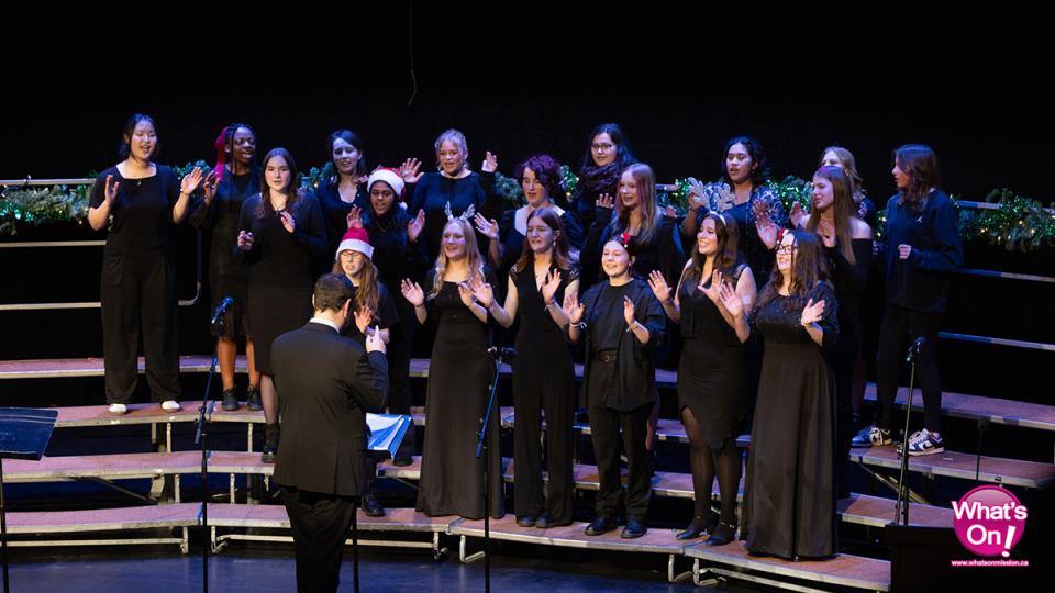 Mission Secondary Student choir singing on stage