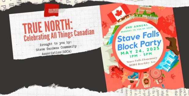 Stave Falls Block Party Canada Themed event poster