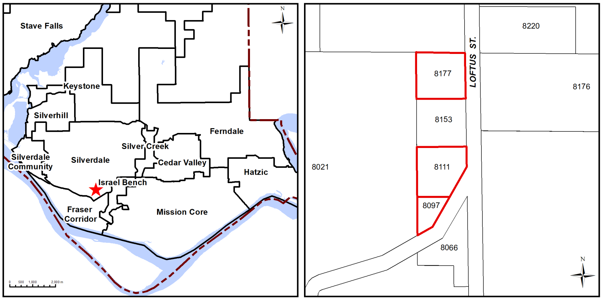 a map of 8097, 8111, 8177 Loftus Street
