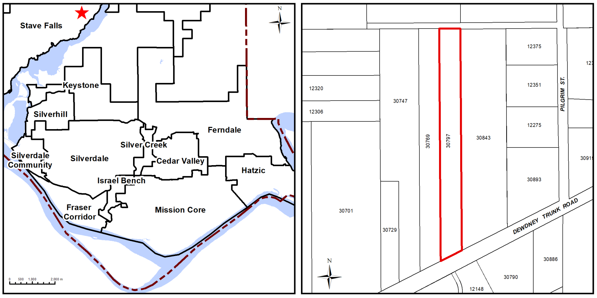 a map of 30797 dewdney trunk road