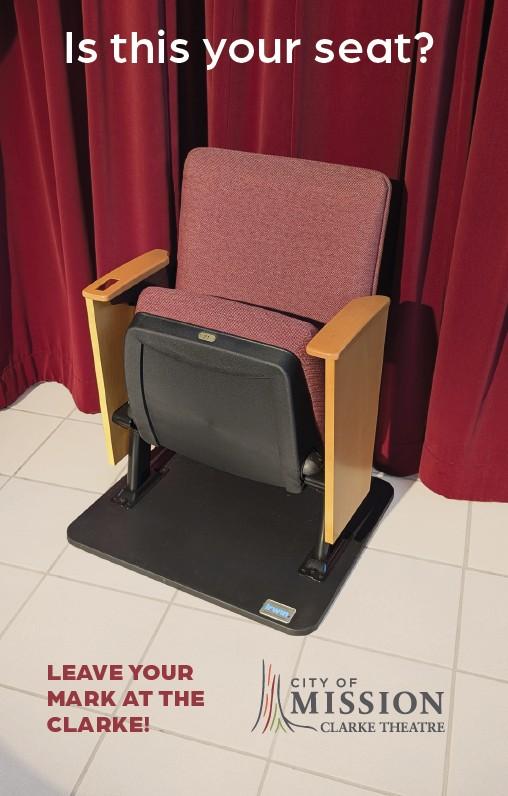 Theatre Seat - is this your seat? Leave your mark at the Clarke Theatre via Seat Sponsorship